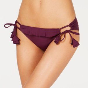 New Becca Burgundy Side Tie Tassel Bikini Bottoms
